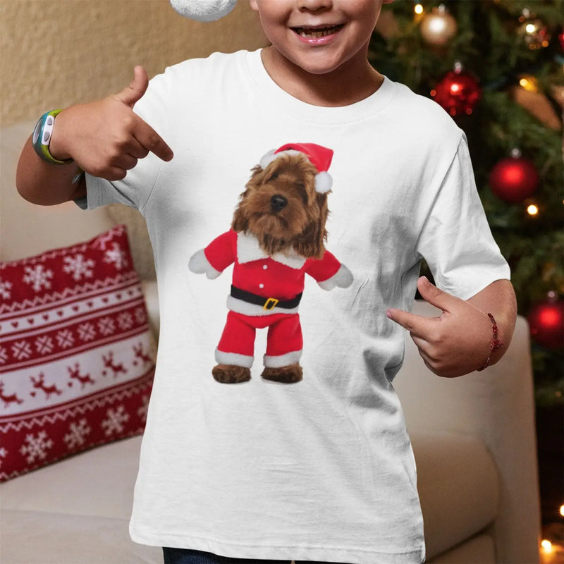 Cockapoo Santa Claus Kids Christmas T-Shirt - Cockerpoo