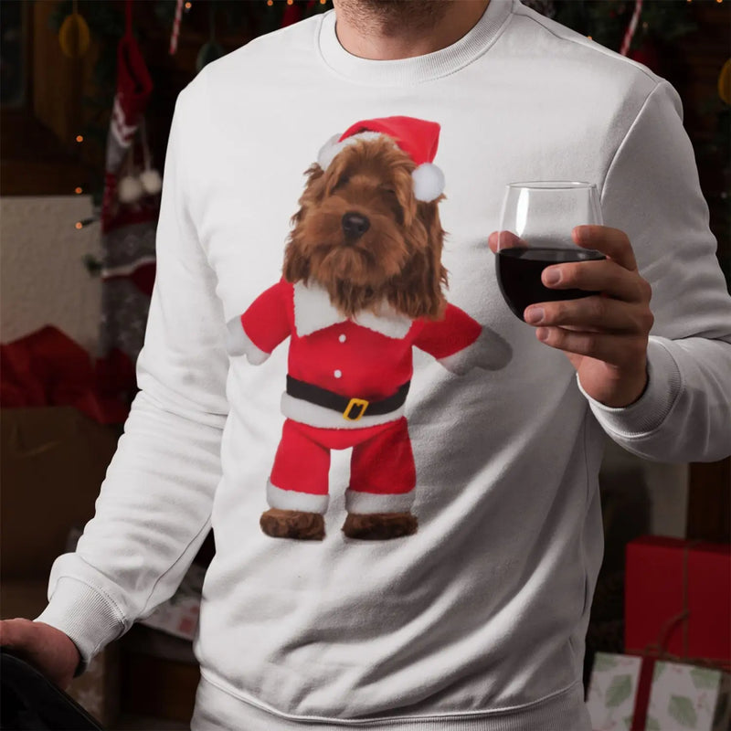 Cockapoo Santa Claus Men’s Christmas Jumper - Cockerpoo