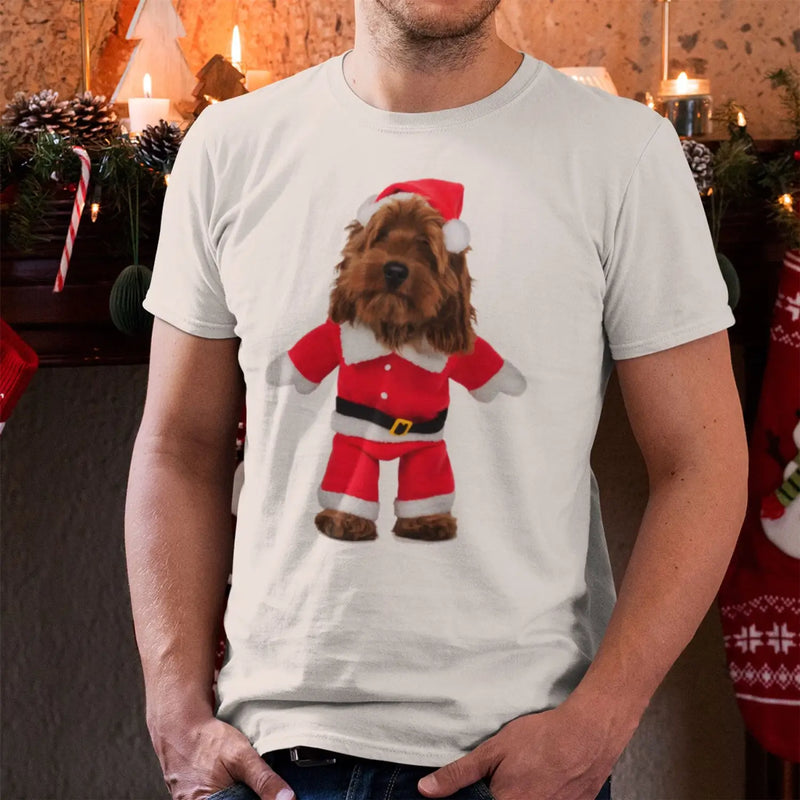 Cockapoo Santa Claus Men’s Christmas T-Shirt - Cockerpoo