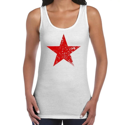 Communist Star Cuba Women's Tank Vest Top S / White