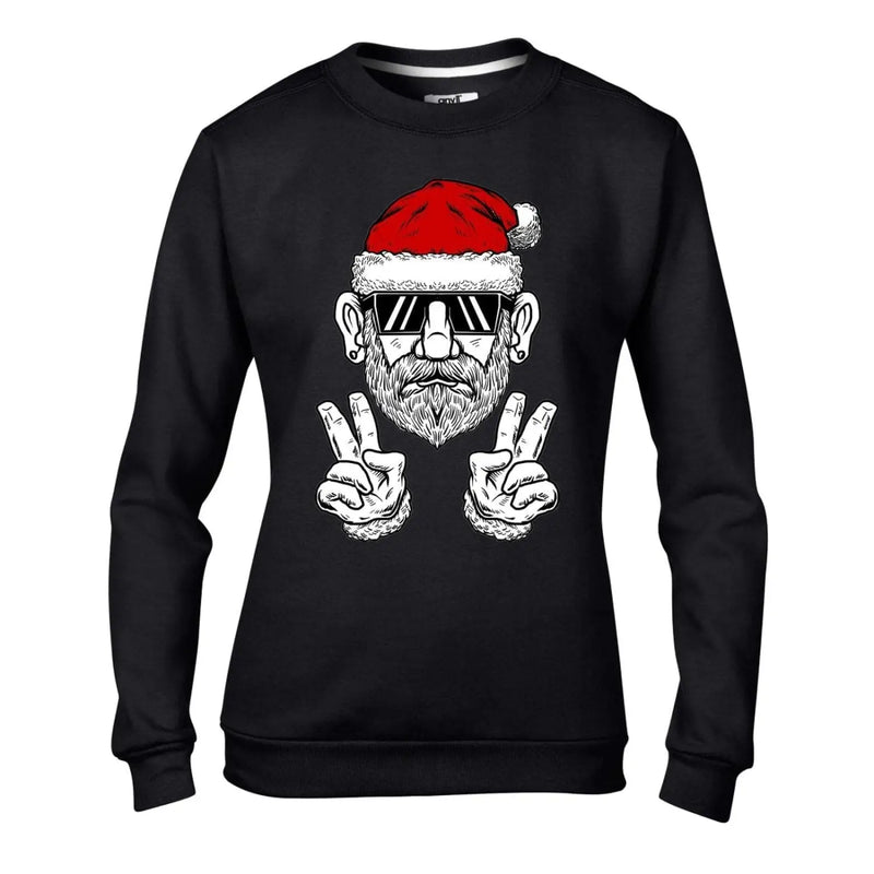 Cool Hipster Santa Hat Christmas Women&