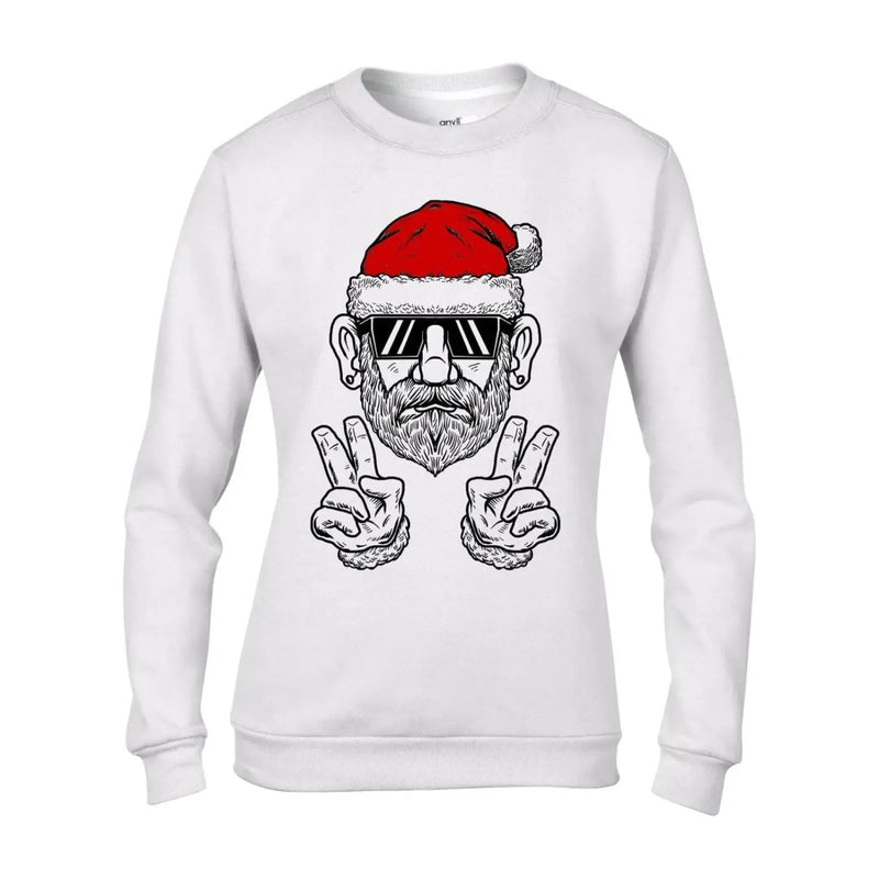 Cool Hipster Santa Hat Christmas Women&