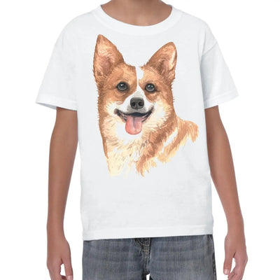 Corgi Portrait Cute Dog Lovers Gift Kids T-Shirt