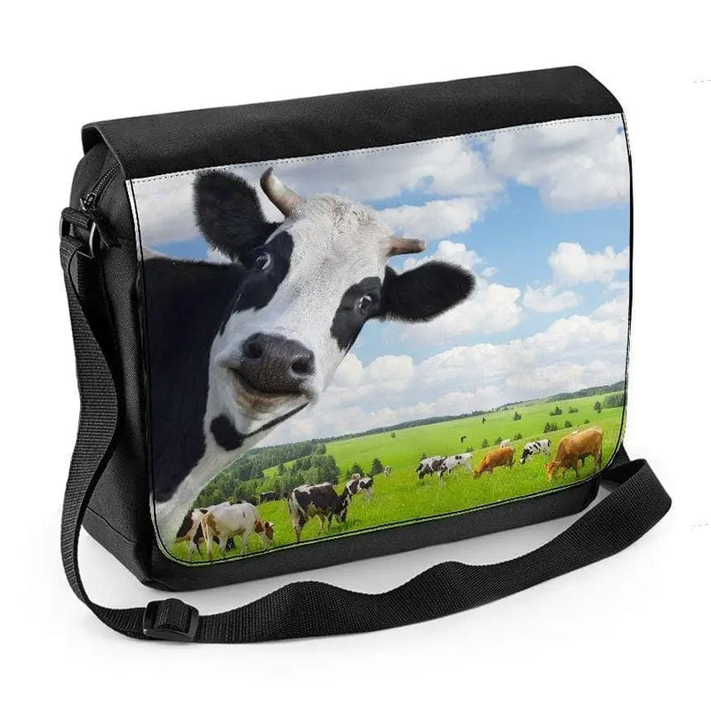 Cow Funny Laptop Messenger Bag