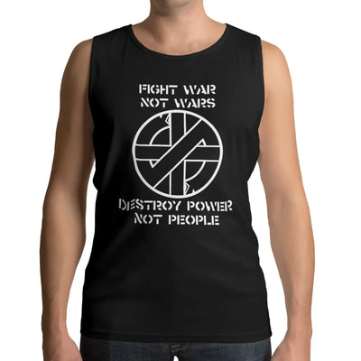 Crass Fight War Not Men’s Vest Top - S Mens T - Shirt