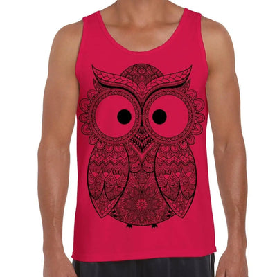 Cross Eyed Owl Large Print Men's Vest Tank Top M / Red