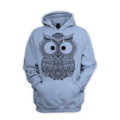Cross Eyed Owl Men's Pouch Pocket Hoodie Hooded Sweatshirt S / Light Blue