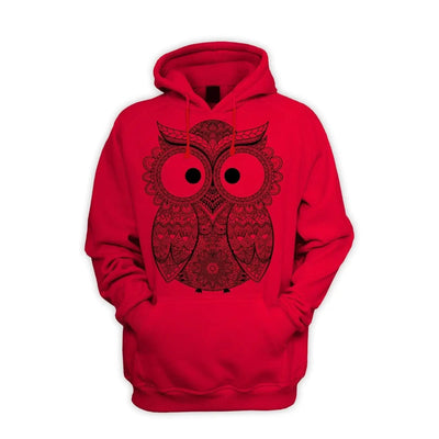 Cross Eyed Owl Men's Pouch Pocket Hoodie Hooded Sweatshirt S / Red