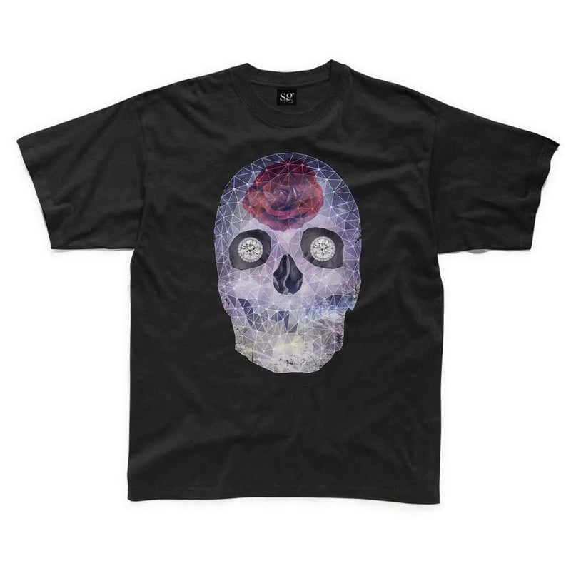 Crystal Skull Day Of The Dead Kids Childrens T-Shirt 9-10