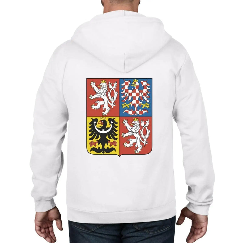 Czech Republic Coat Of Arms Flag Full Zip Hoodie XXL