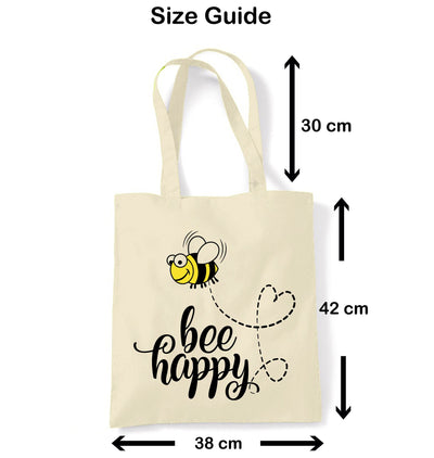 Bee Happy Tote Bag - Re-usable Shopping Bag with Cute Bee Design