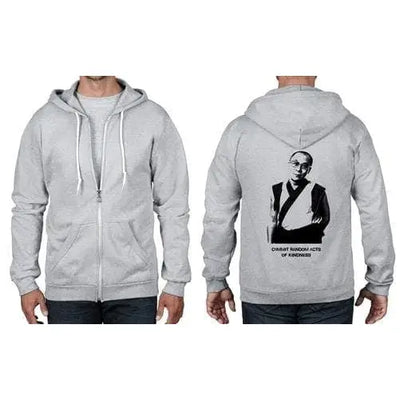 Dalai Lama Acts Of Kindness Full Zip Hoodie S / Heather Grey