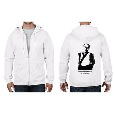 Dalai Lama Acts Of Kindness Full Zip Hoodie S / White