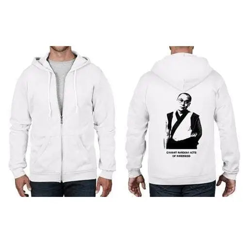 Dalai Lama Acts Of Kindness Full Zip Hoodie S / White