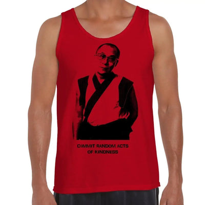 Dalai Lama Random Acts Of Kindness Buddhist Men's Tank Vest Top M / Red
