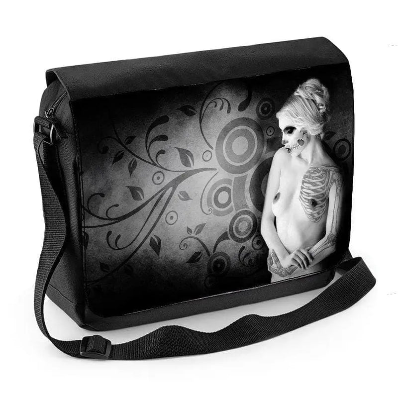 Day of the Dead Girl Nude Laptop Messenger Bag