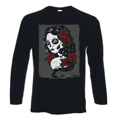 Day Of The Dead Girl Tattoo Long Sleeve T-Shirt