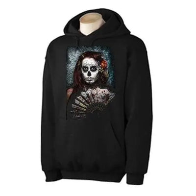 Day Of The Dead Girl With Fan Hoodie