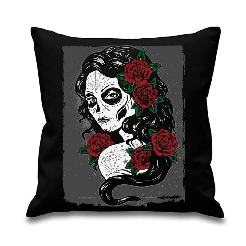 Day Of The Dead Tattoo Girl Cushion