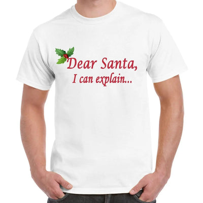 Dear Santa, I Can Explain... Christmas Funny Men's T-Shirt M