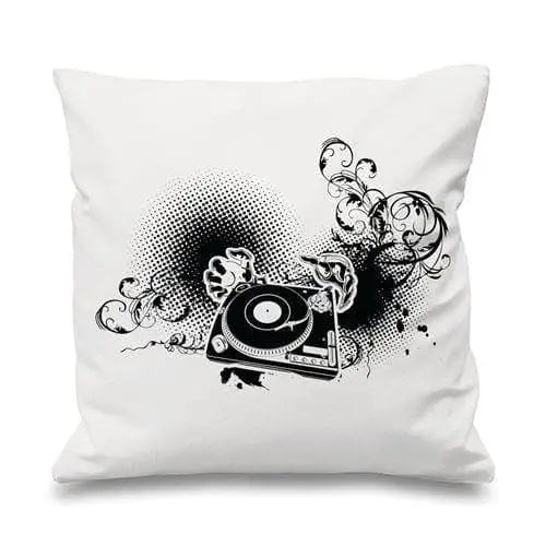 DJ Vinyl Turntables Sofa Cushion White