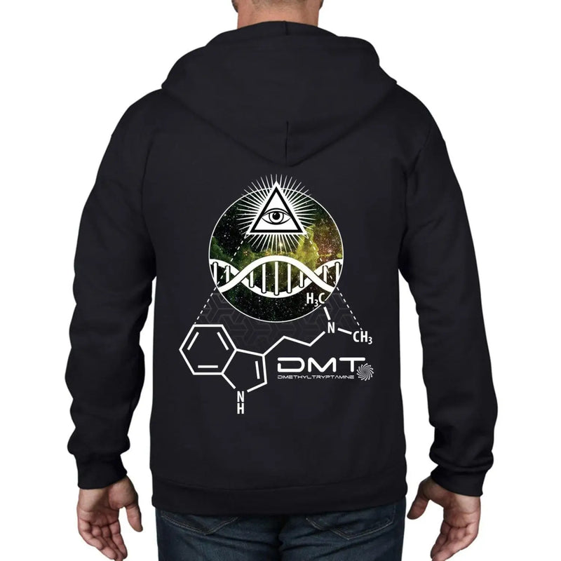 DMT All Seeing Eye Psychedelic Full Zip Hoodie 3XL