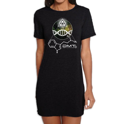 DMT All Seeing Eye Psychedelic Women's T-Shirt Dress S