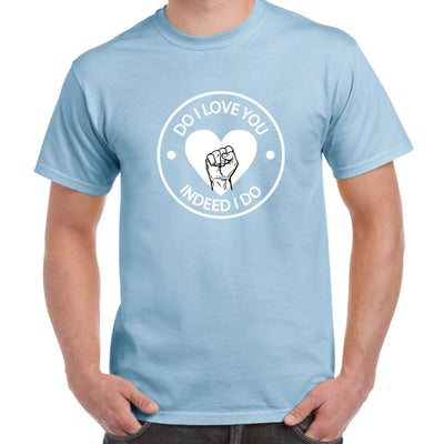 Do I Love You Heart Logo Northern Soul Men's T-Shirt 3XL / Light Blue