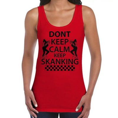 Don't Keep Calm Keep Skanking Ska Women's Tank Vest Top L / Red