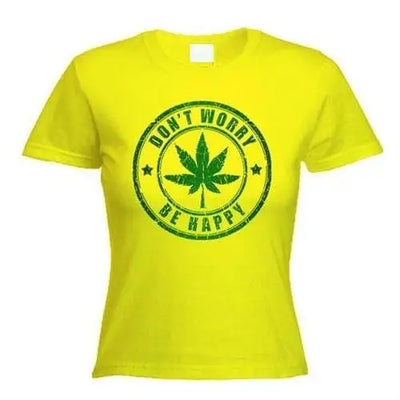 Don't Worry Be Happy Womens T-Shirt L / Yellow