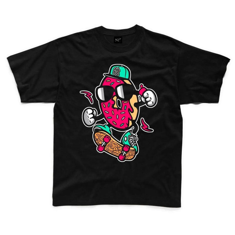 Donut Skateboarder Kids Childrens T-Shirt 5-6