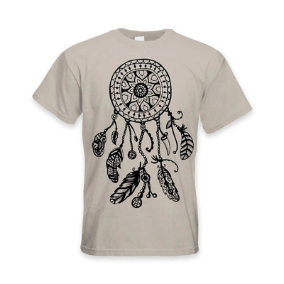 Dreamcatcher Native American Hipster Large Print Men's T-Shirt XL / Cream