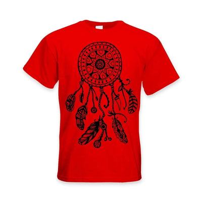 Dreamcatcher Native American Hipster Large Print Men's T-Shirt XL / Red