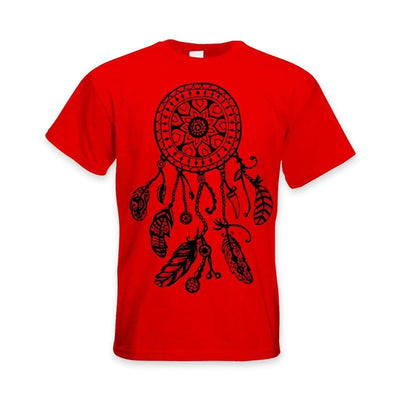 Dreamcatcher Native American Hipster Large Print Men's T-Shirt XL / Red