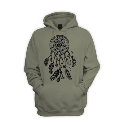 Dreamcatcher Native American Hipster Men's Pouch Pocket Hoodie Hooded Sweatshirt L / Khaki