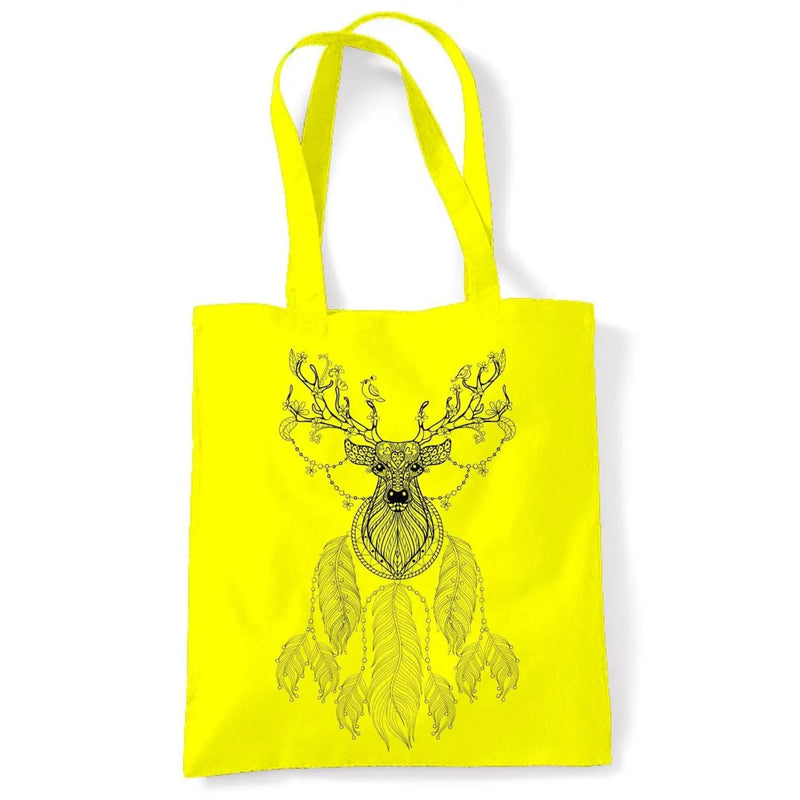 Dreamcatcher With Stags Head Hipster Large Print Tote Shoulder Shopping Bag