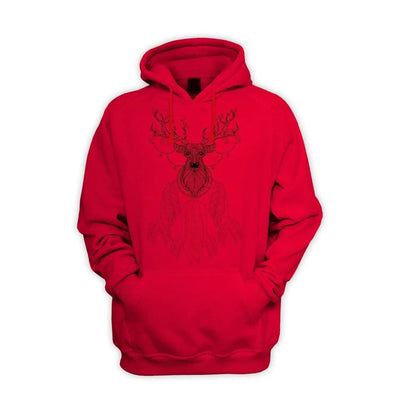 Dreamcatcher With Stags Head Hipster Men's Pouch Pocket Hoodie Hooded Sweatshirt M / Red
