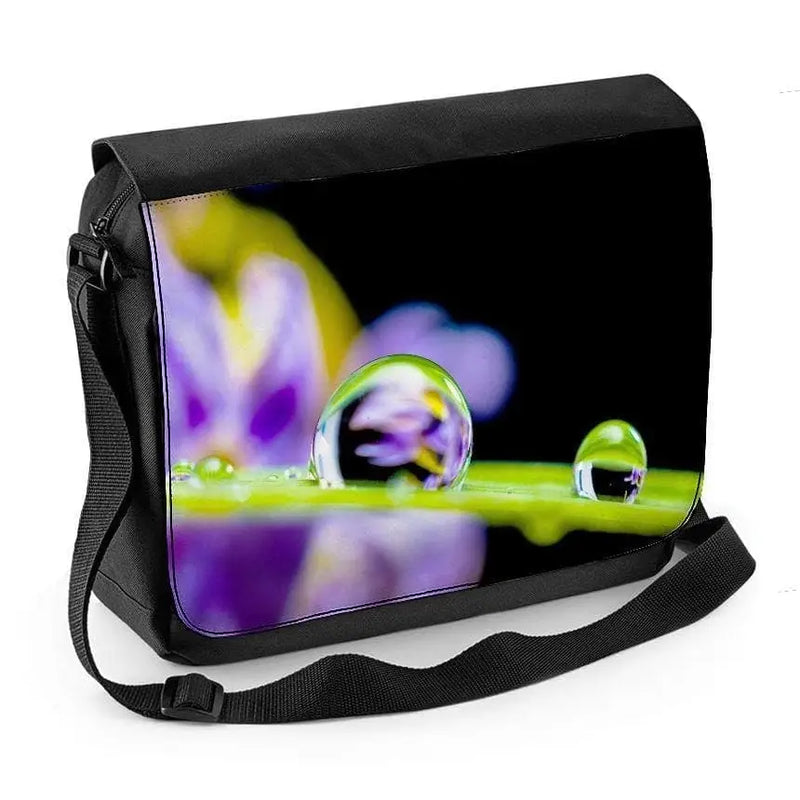 Drops of Water on Blade of Grass Laptop Messenger Bag