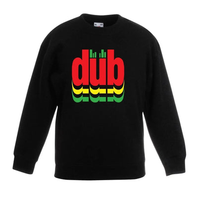 Dub Logo Rasta Reggae Children's Toddler Kids Sweatshirt Jumper 3-4 / Black