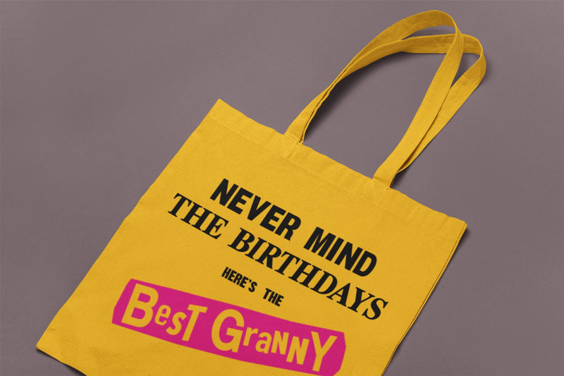 Never Mind the Birthdays Best Granny Tote Bag - Funny Gran Grandma Birthday Gift Sex Pistols Punk