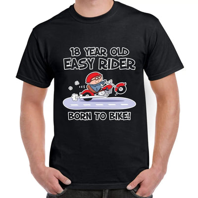 Easy Rider For 18 Years Born To Bike 18th Birthday Men's T-Shirt L