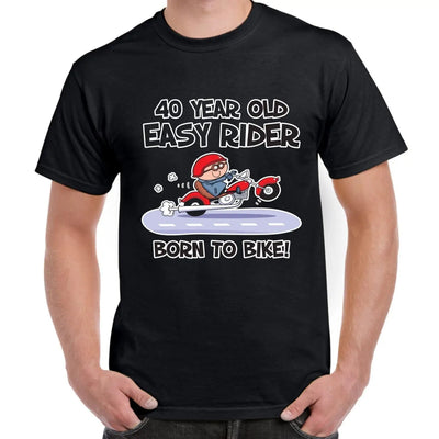 Easy Rider For 40 Years Born To Bike 40th Birthday Men's T-Shirt 3XL