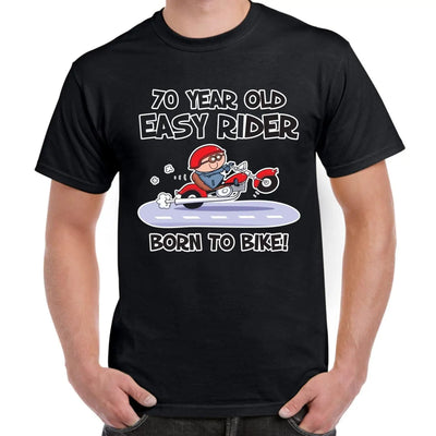 Easy Rider For 70 Years Born To Bike 70th Birthday Men's T-Shirt XXL