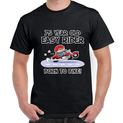Easy Rider For 75 Years Born To Bike 75th Birthday Men's T-Shirt XL