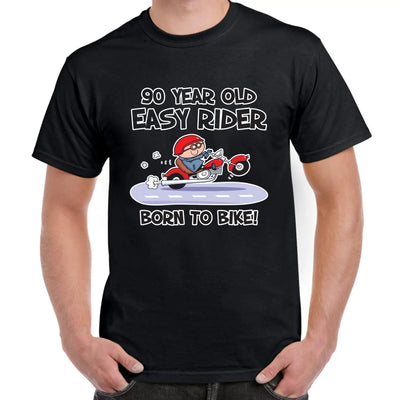 Easy Rider For 90 Years Born To Bike 90th Birthday Men's T-Shirt 3XL