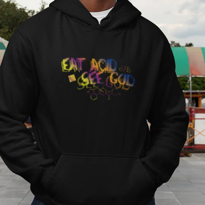 Eat Acid See God LSD Formula Pouch Pocket Hooded Sweatshirt