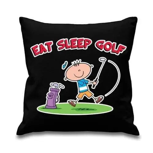 Eat Sleep Golf Mens Sofa Cushion Black