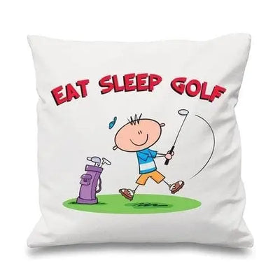 Eat Sleep Golf Mens Sofa Cushion White