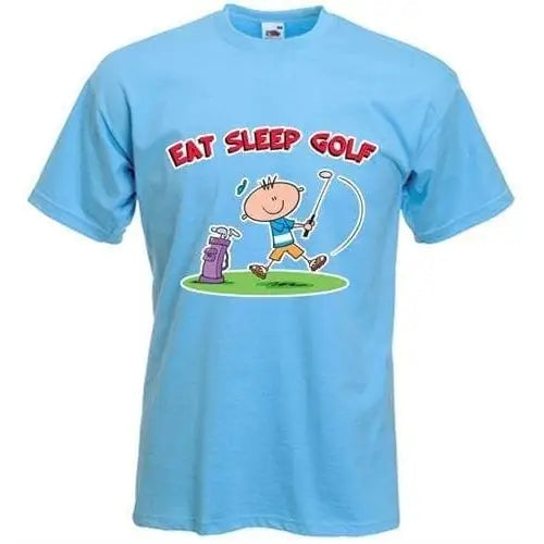 Eat Sleep Golf Mens T-Shirt L / Light Blue