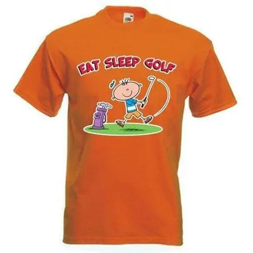 Eat Sleep Golf Mens T-Shirt L / Orange